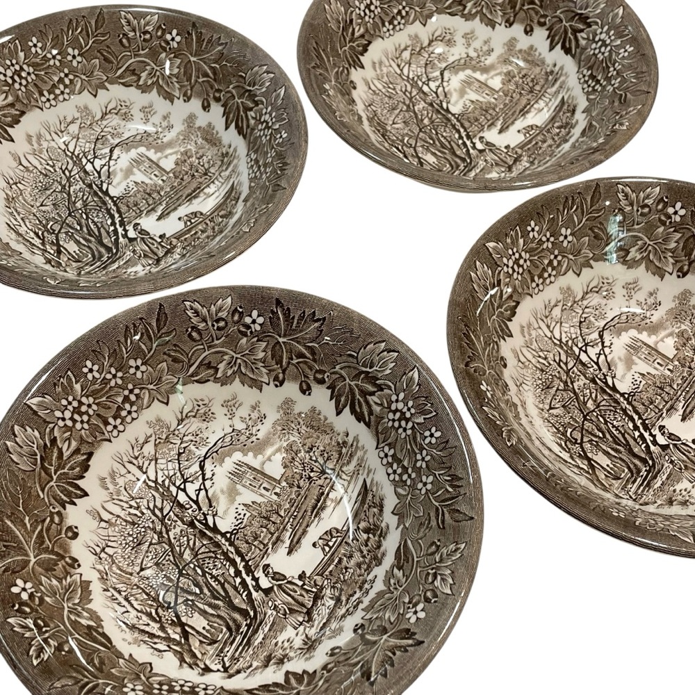 Vintage 1960s Castles Brown by English Ironstone Tableware England 4 pcs Bowls